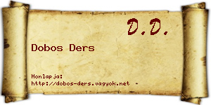 Dobos Ders névjegykártya